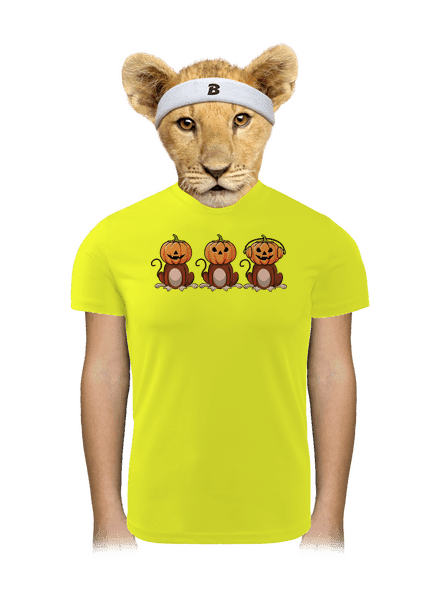 Halloween opičky dětské sportovní tričko Neon Yellow