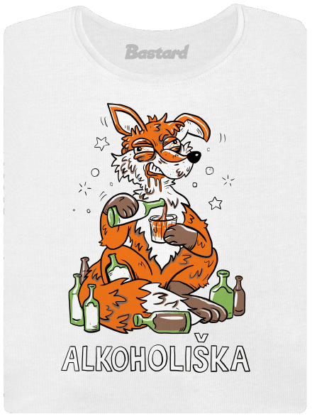 Alkoholiška dámské tričko s lemem White