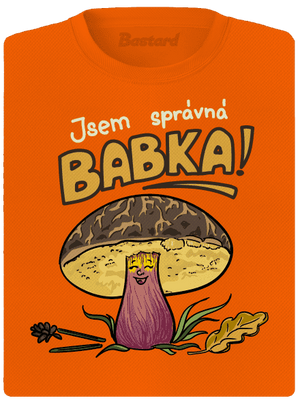 Babka a hříbeček dámské sportovní tričko Neon Orange