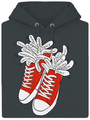 Plný kecky unisex mikina premium Charcoal