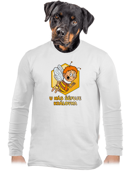 Včelí královna pánské dlouhý rukáv White
