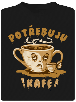 Potřebuju kafe pánské sportovní tričko Black