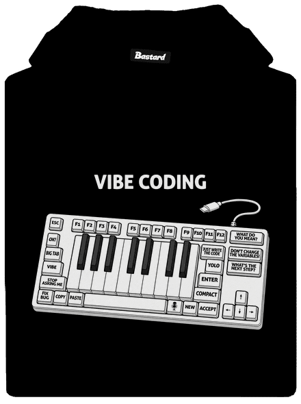 Vibe coding pánská mikina klokanka Black