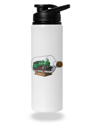 Lokomotiva v láhvi lahev na vodu White