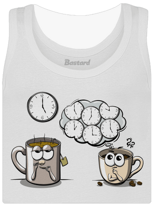 Čaj o páté, káva stále dámské tílko klasické White