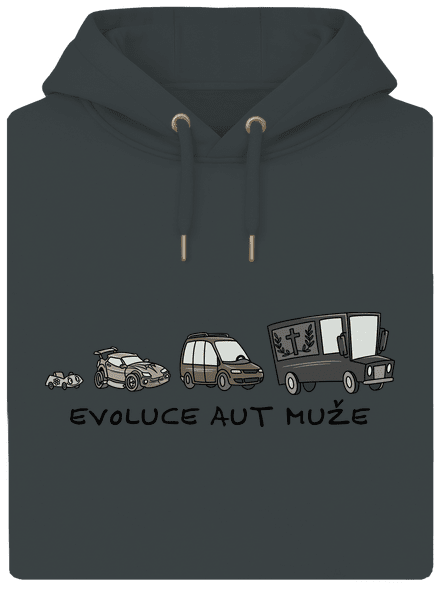 Evoluce aut muže unisex mikina premium Charcoal