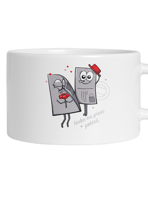 Láska na první pohled hrnek makronka White