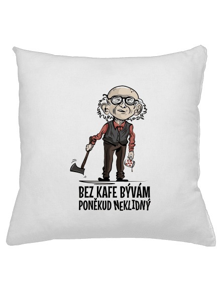 Neklidný bez kafe polštář White