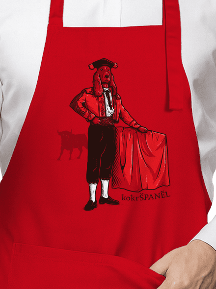 Kokršpaněl zástěra Red