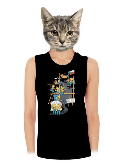 Těžká dřina dámské tílko volné Black