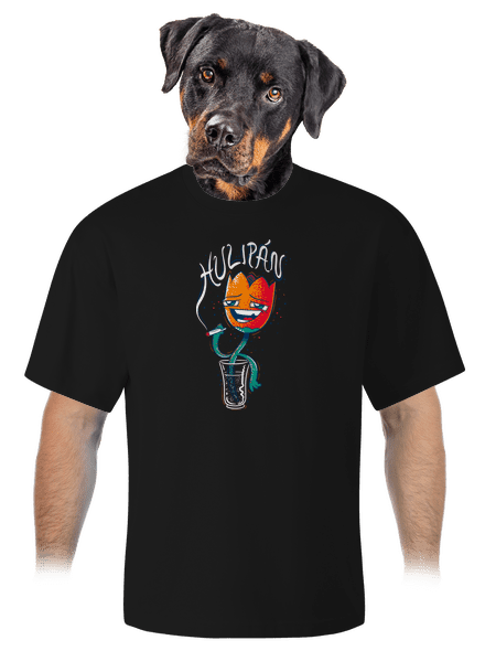 Hulipán unisex tričko oversized Black