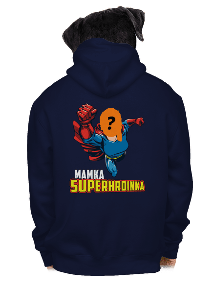 Mamka superhrdinka pánská mikina na zip Navy