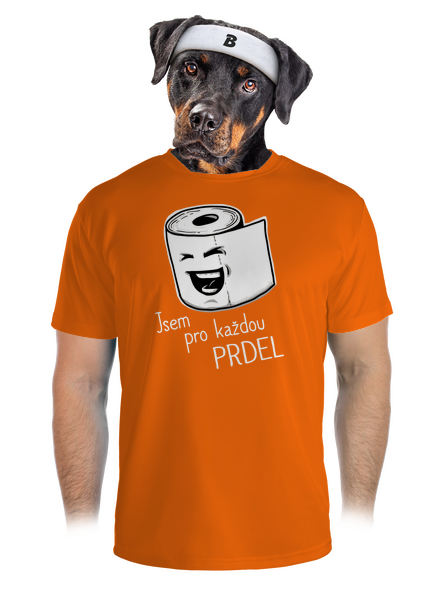 Prdel pánské sportovní tričko Neon Orange