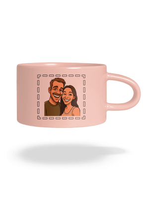 Karikatura z vlastní fotky hrnek makronka Pink Macaron