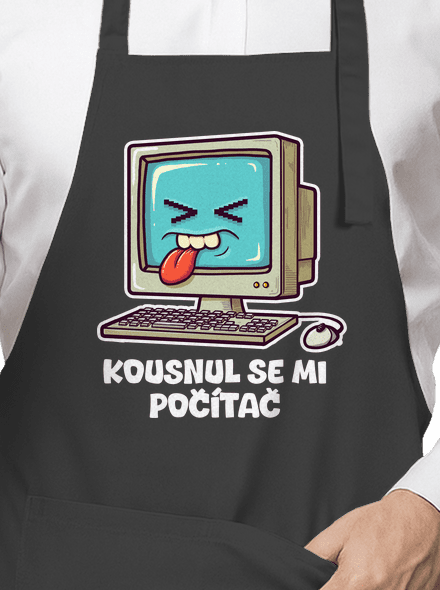 Kousnul se mi počítač zástěra Dark Grey