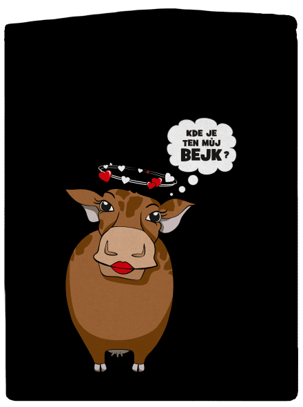 Kráva a bejk dámská mikina na zip Black