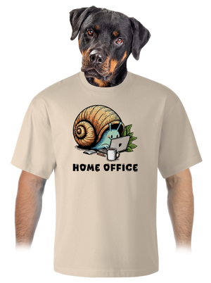 Šnekův home office unisex tričko oversized Almond