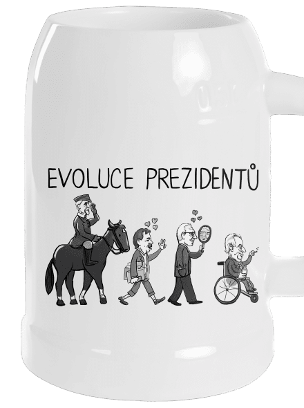 Evoluce prezidentů půllitr White