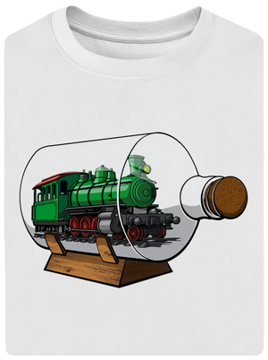 Lokomotiva v láhvi unisex tričko oversized White