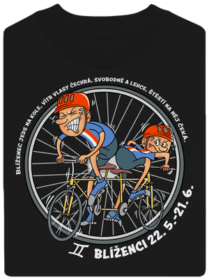 Cyklistický horoskop: Blíženci unisex mikina bez kapuce Black