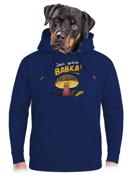 Babka a hříbeček unisex mikina premium Navy