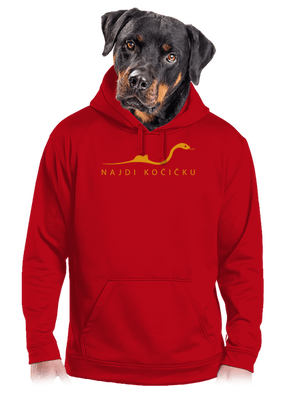 Najdi kočičku pánská mikina klokanka Red