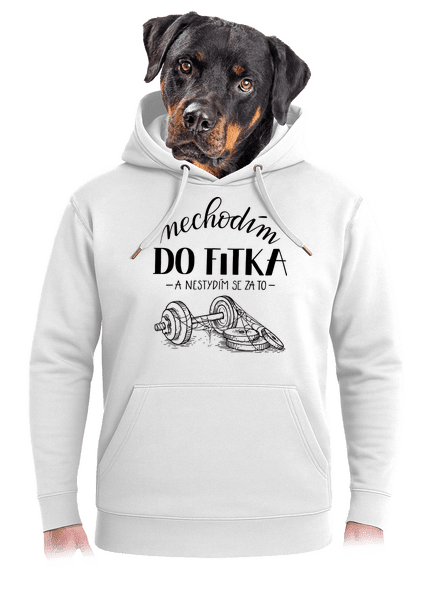 B12: Nechodim do fitka unisex mikina premium Snowwhite