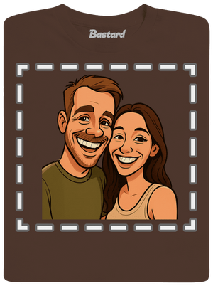 Karikatura z vlastní fotky pánské tričko Brown