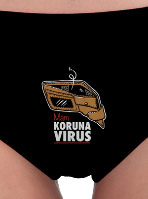 Korunavirus v peněžence dámské kalhotky Black