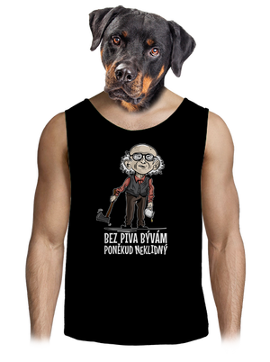 Neklidný bez piva pánské tílko Black