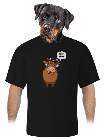 Kráva na pánském tričku unisex tričko oversized Black