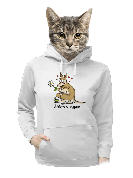 Štěstí v kapse dámská mikina klokanka White