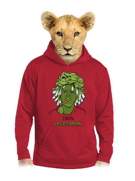 100% vegetarián dětská mikina klokanka Fire Red