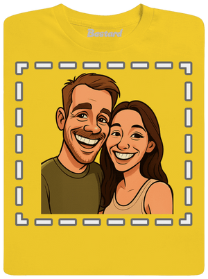 Karikatura z vlastní fotky dětské tričko Gold
