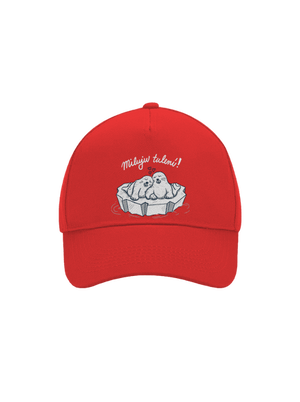 Miluju tulení kšiltovka baseballka Classic Red