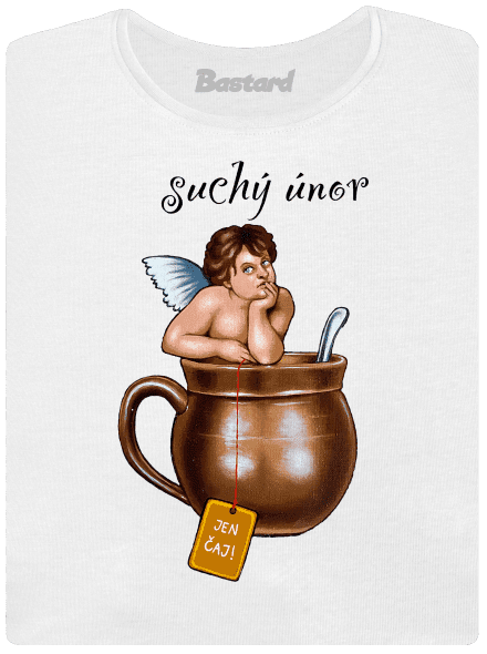 Suchý únor dámské tričko s lemem White