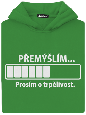 Přemýšlím dětská mikina klokanka Kelly Green AWD