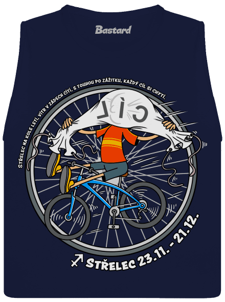 Cyklistický horoskop: Střelec dámské tílko volné Navy