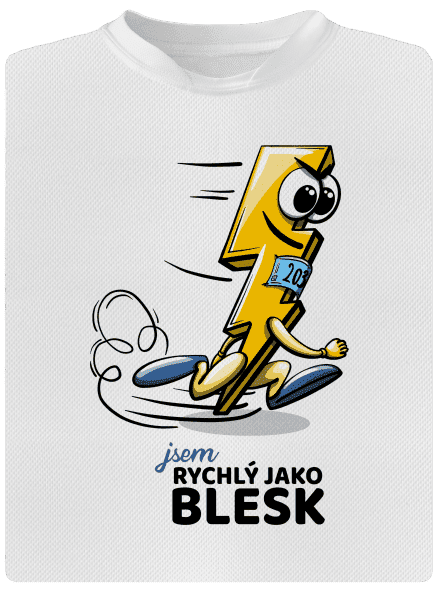 Rychlý jako blesk dětské sportovní tričko White