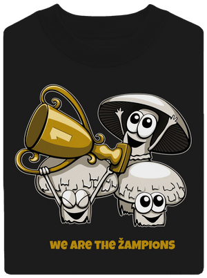 Žampioni unisex mikina bez kapuce Black