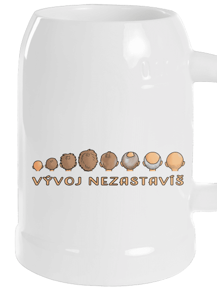 Vývoj nezastavíš půllitr White