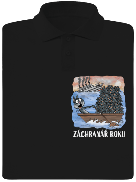 Záchranář roku pánská polokošile Black