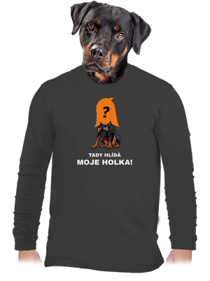 Tady hlídám já pánské dlouhý rukáv Dark Grey