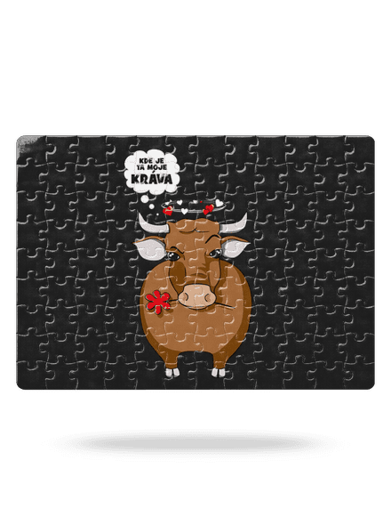 Kráva a bejk puzzle White