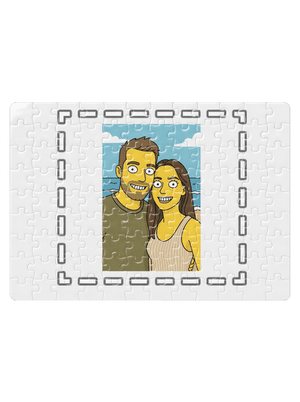 Simpsonovi z vlastní fotky puzzle White