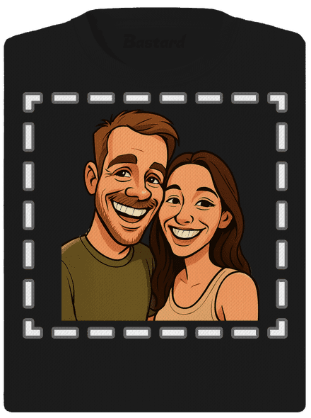 Karikatura z vlastní fotky dámské sportovní tričko Black