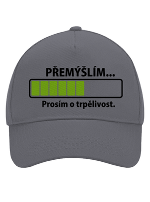 Přemýšlím kšiltovka baseballka Graphite grey