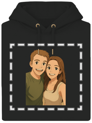 Ghibli efekt z vlastní fotky unisex mikina premium Dark Black