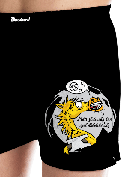 Žluťoučký kůň pánské trenky Black
