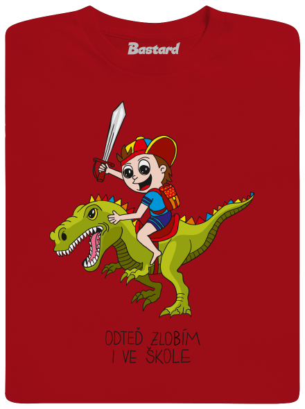 Kluk ve škole dětské tričko Red